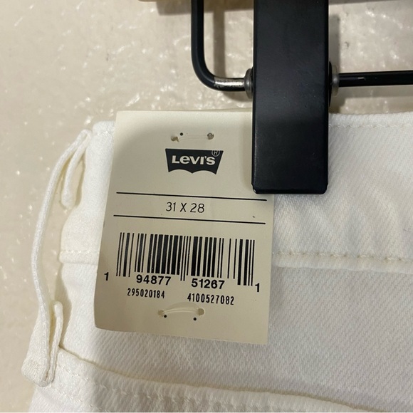 Levi's 501 Free People NWT Women's 31 x 28 Skinny Jeans Snow White Denim Pants - Picture 7 of 8
